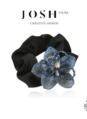 轻奢高级水晶流苏发圈inst甜美简约花朵女扎耐用皮筋高级感发饰