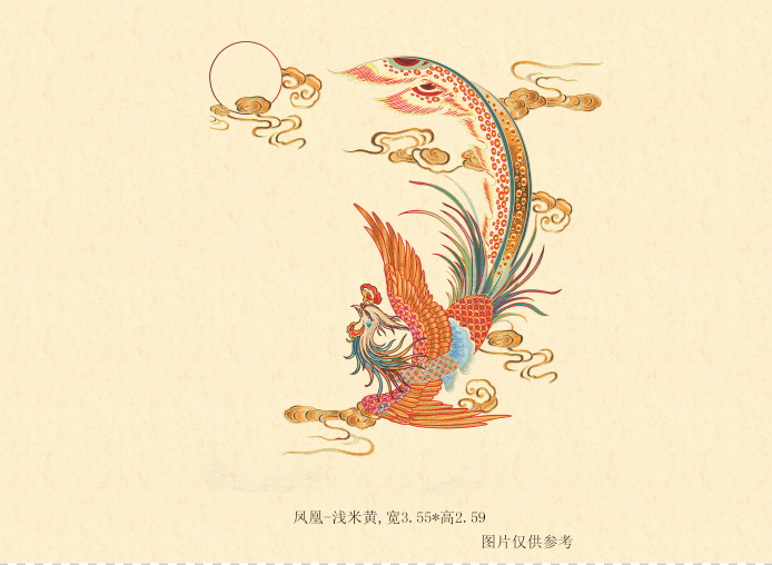 凤凰独绣刺绣背景墙布孔雀独秀刺绣卧室客厅