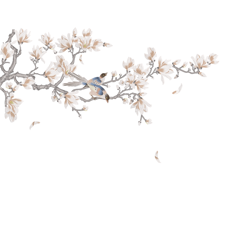 刺绣玉兰花整幅定制客厅背景