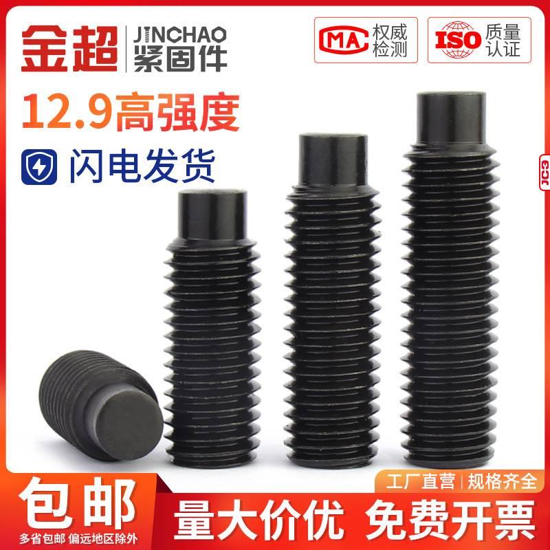 凸端紧定12.9级内六角螺丝机米螺钉顶丝无头止付螺栓M3M4M5M6-M16