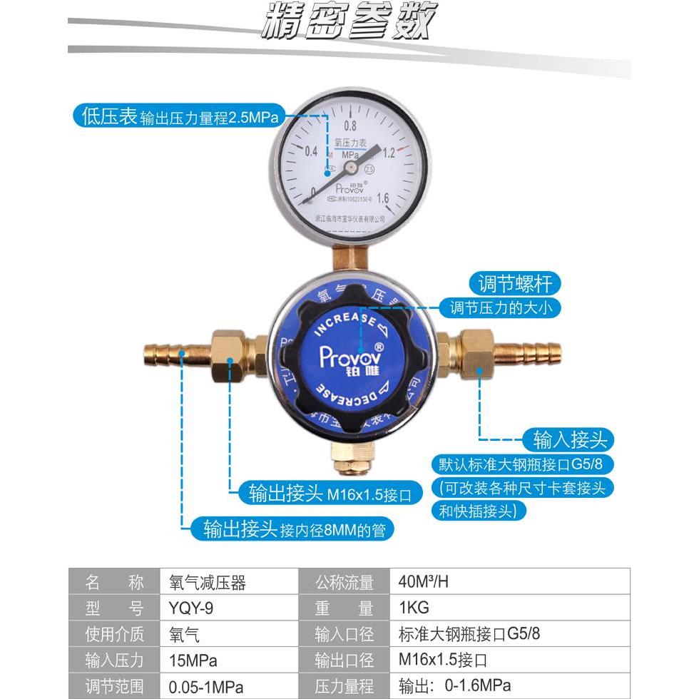 YQY-9氧气减压器医院用氧气减压表二级箱中心供氧医院管路减压表