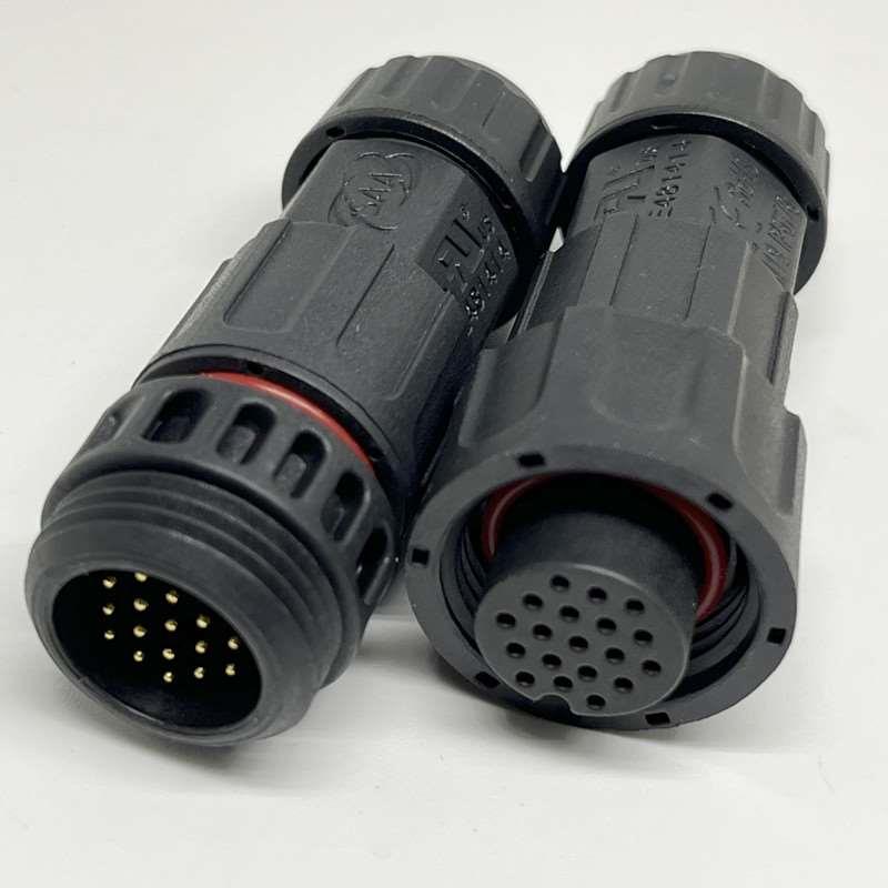M19-18芯公母对接防水连接器插头接头电源信号控制电缆延长对插
