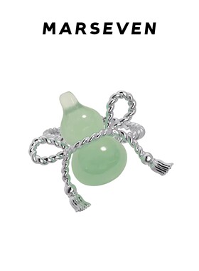 MARSEVEN 葫芦与蛇系列绳结葫芦戒指S925银高级感开口可调节指环