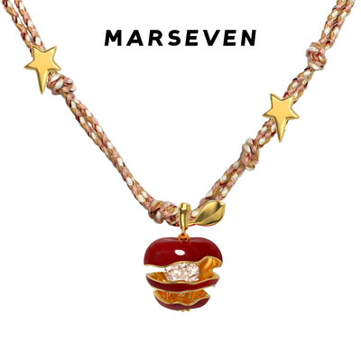 MARSEVEN 闪光派对系列苹果铃铛项链原创设计轻奢气质高级感新品
