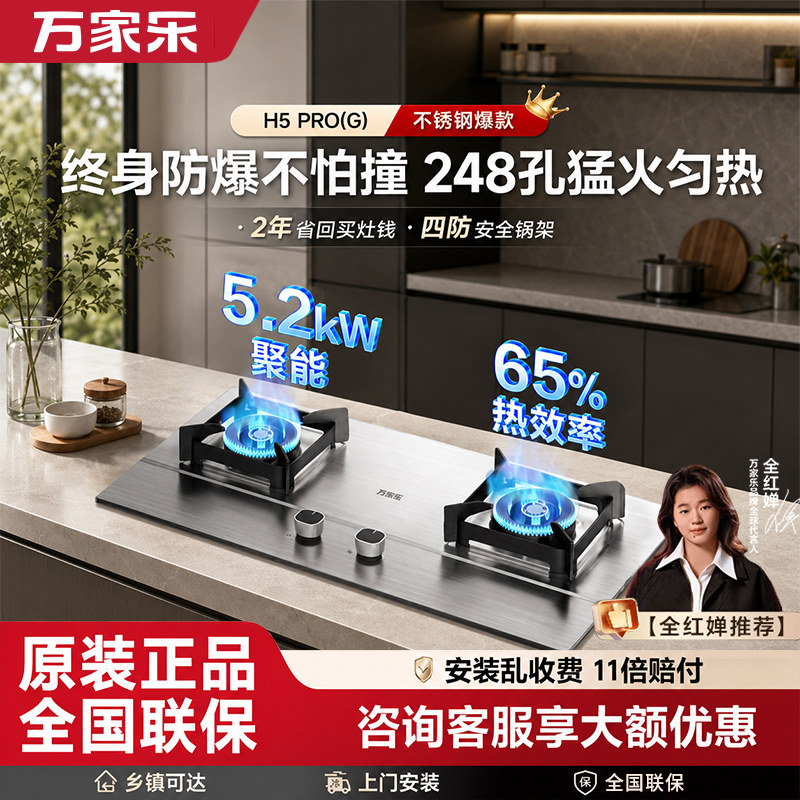万家乐不锈钢双灶H5PRO(G)燃气灶图片