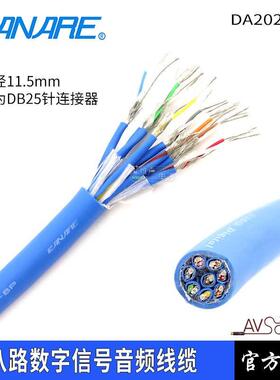 canare佳耐美DA202F-8P广播级AES/EBU八路110欧数字音频线缆DB25