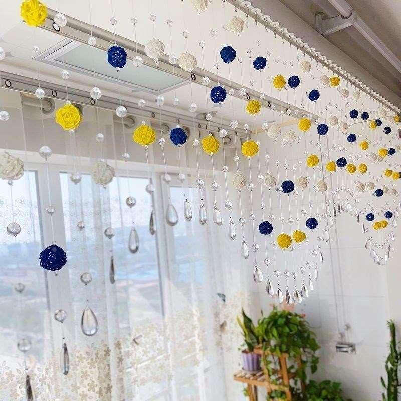 门对门吉祥门帘珠帘卧室可爱卫生间门口隔断帘好看的装饰门帘过道