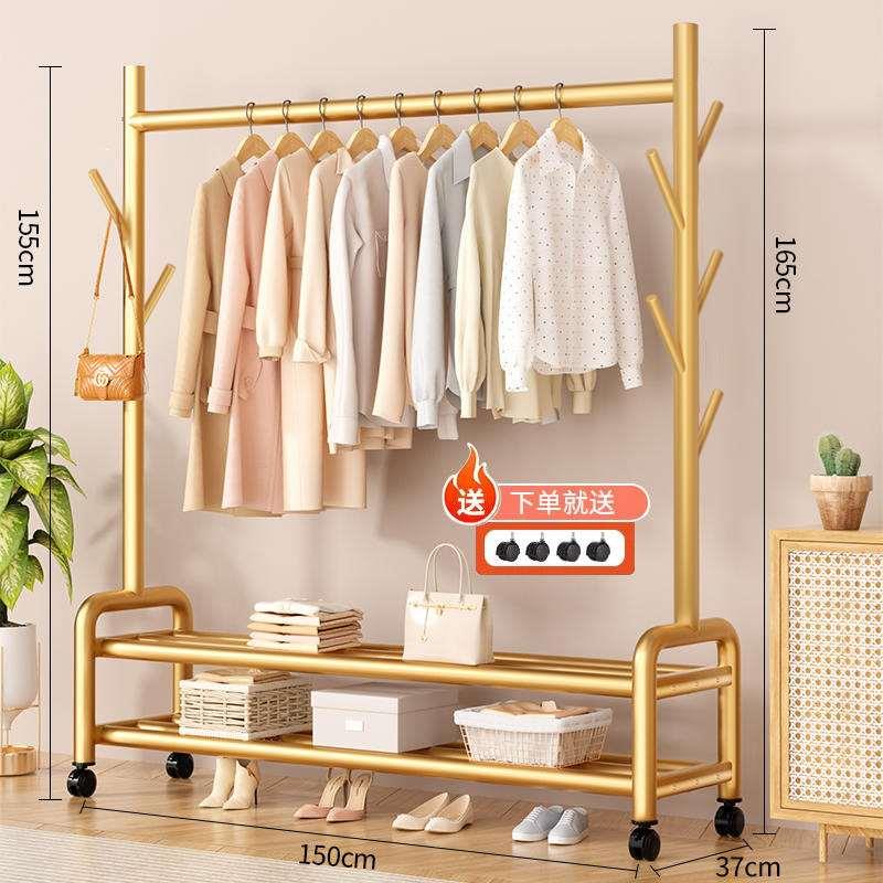 挂衣架落地卧室家用室内房间晾衣服架子凉衣帽阳台简易移动晒衣杆