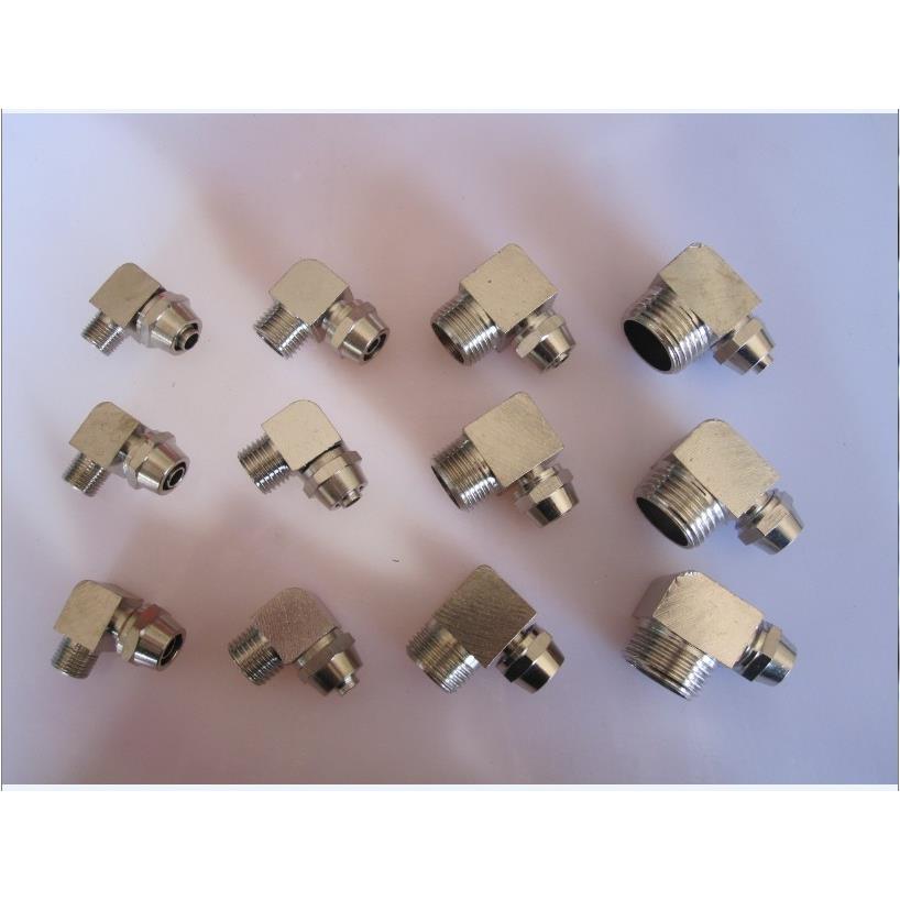 快拧弯头/铜渡镍/方块形弯头/直角气管弯头8厘 1分 2分 3分 4分