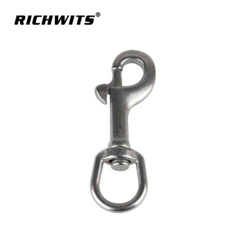 RICHWITS  不锈钢316 椭圆环单头钩 狗扣 弹簧钩 hook 潜水钩