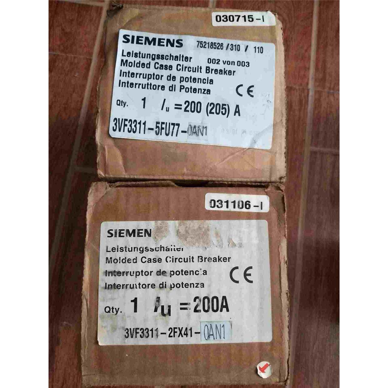 断路器3VF3311-5FU77-0AN1/2FX41-0AN1 200A 3P现货