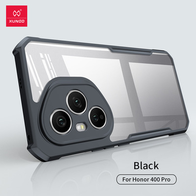 XUNDD 香港版Honor400Pro手机壳新款透明适用荣耀400国际版镜头全包气囊防摔保护套女男生高级感简约超薄后壳
