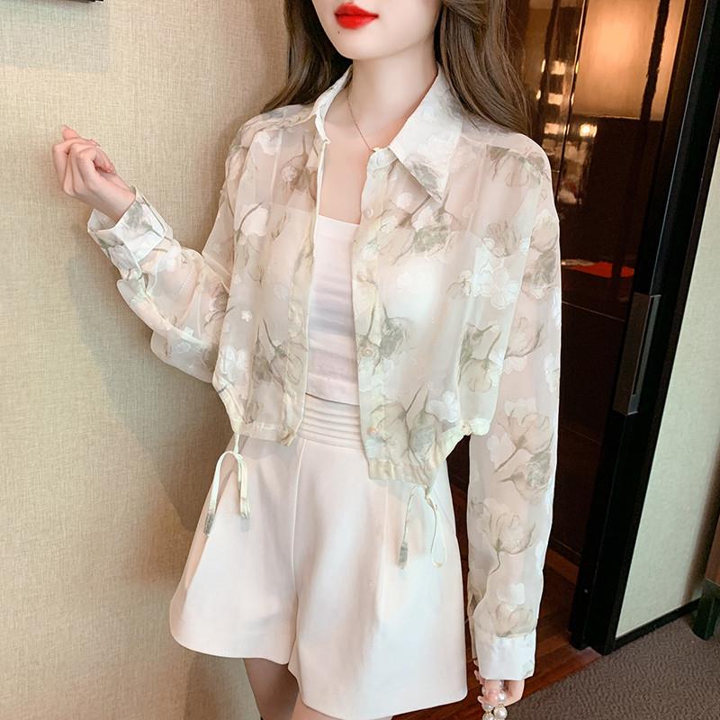 短款防晒衣衬衫女夏2025新款薄款高级冰丝开衫外套吊带裙外搭上衣