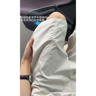 薄款 男女夏季 篮球运动四分裤 宽松工装 美式 裤 斜切速干冰丝休闲短裤