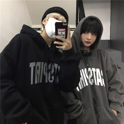 美式oversize卫衣男高街潮牌hiphop炸街vintage外套roora情侣秋装