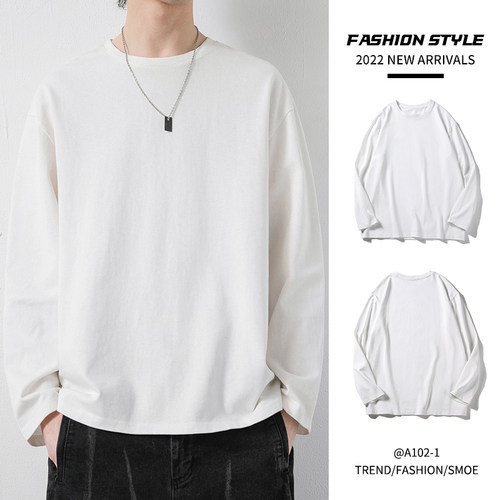 320g重磅t恤长袖性别纯棉简约