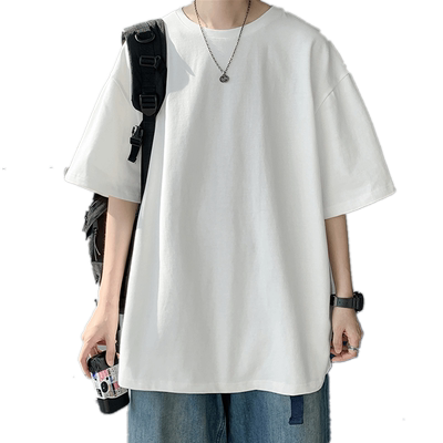 300g重磅短袖T恤男上衣服2022夏季新款纯棉宽松潮牌潮流白色体恤