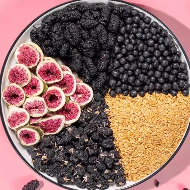 无花果黑豆黑枸杞桑葚亚麻籽种子循环饮冲泡茶包养生茶果茶饮品