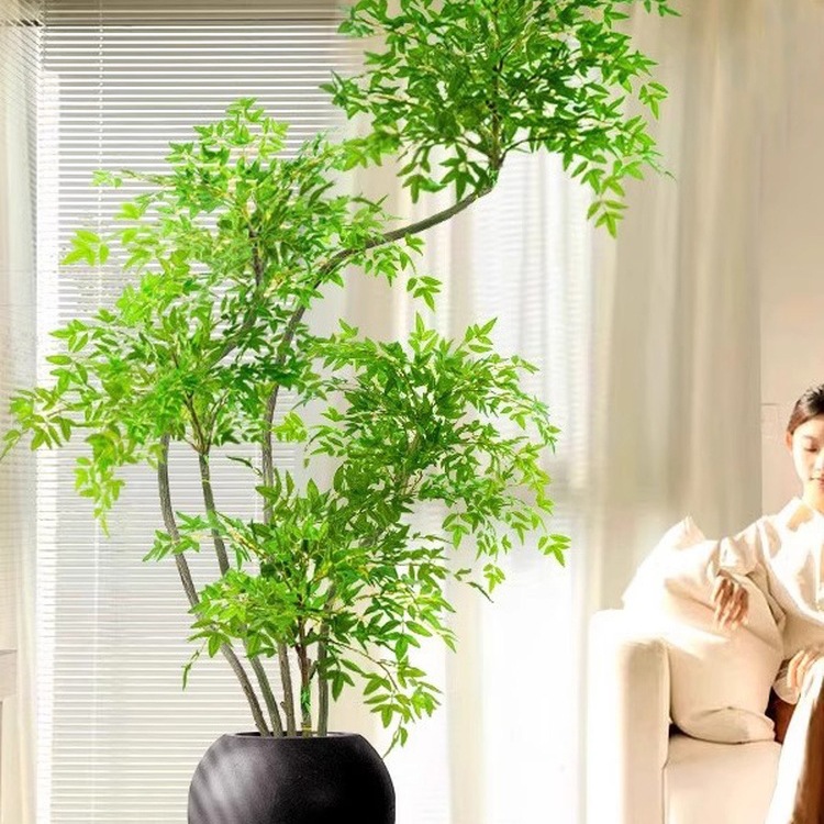 南天竹仿真绿植高级感客厅轻奢室内大型装饰树假植物落地摆件盆栽
