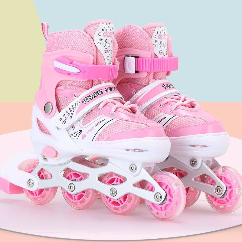 溜冰鞋女童男童轮滑鞋儿童全套滑冰旱冰鞋男孩女孩成人初学者专业
