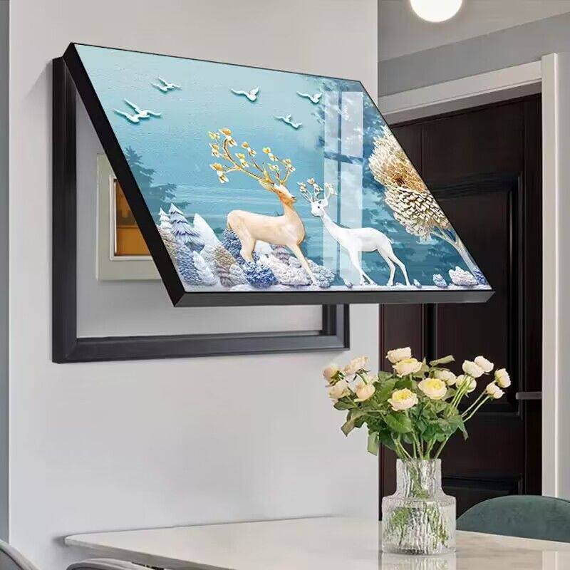 电表箱装饰画现代简约餐厅配电箱挂画遮挡开关盒电闸箱壁画