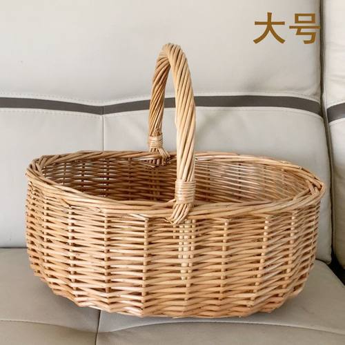 柳编水果篮野餐篮小篮子ins网红竹篮编织手提篮旅行藤编野餐篮子