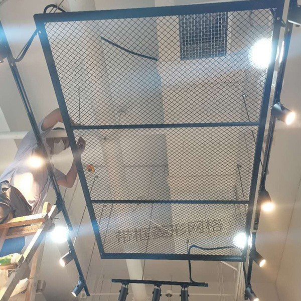 铁艺网格吊顶墙面装饰网片隔断网工业风菱形网格天花铁丝网制作