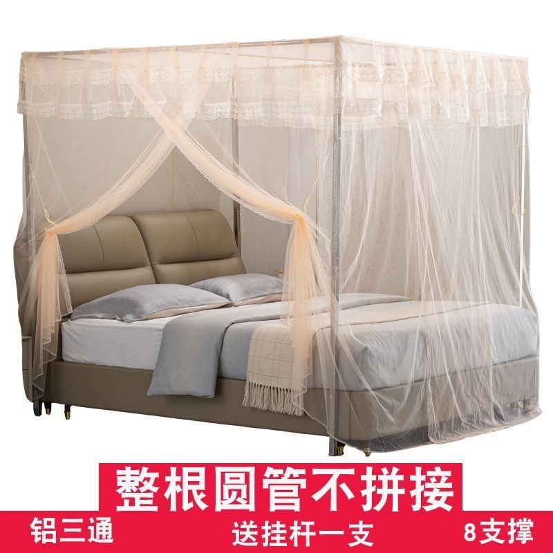 蚊帐落地免安装家用三开门加粗不锈钢32mm加厚圆管支架整根不接拼