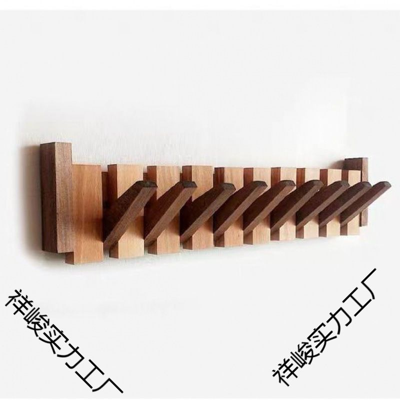 nQv实木钢琴墙壁挂衣架玄关挂钩客厅房间墙上卧室门后衣帽架东隆