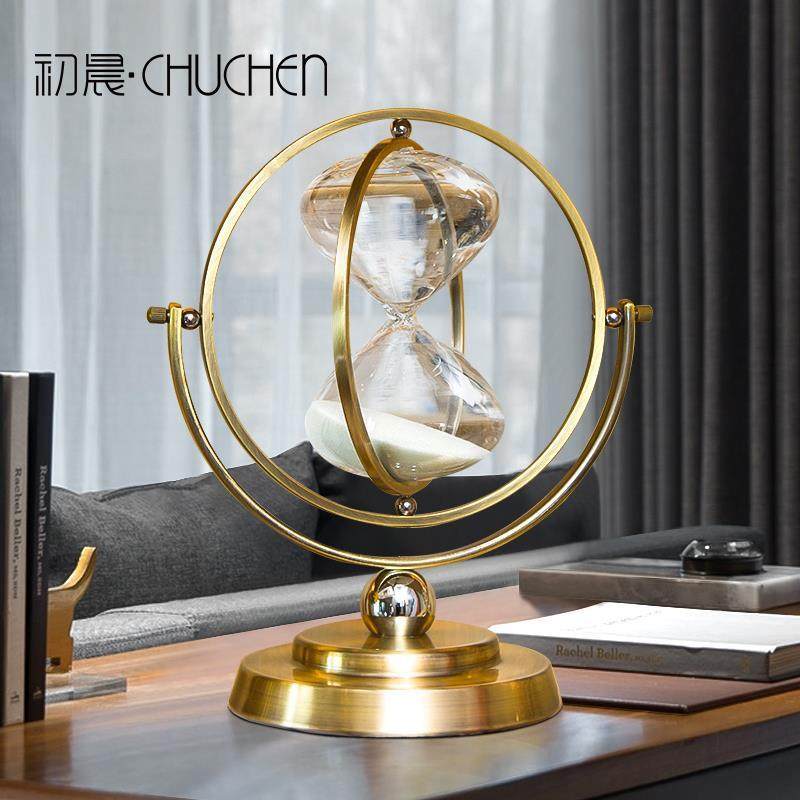 初晨创意沙漏摆件计时器30分钟客厅酒柜书房办公室桌面家居赵之郑