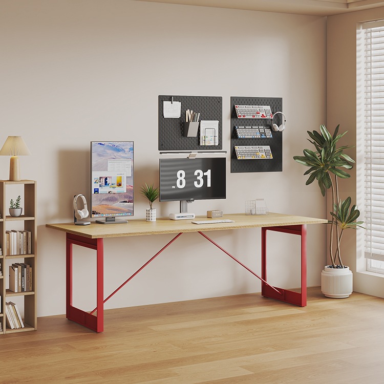 复古桦木海洋板办公书桌极简实木会议桌客厅餐桌原木工业风工作台