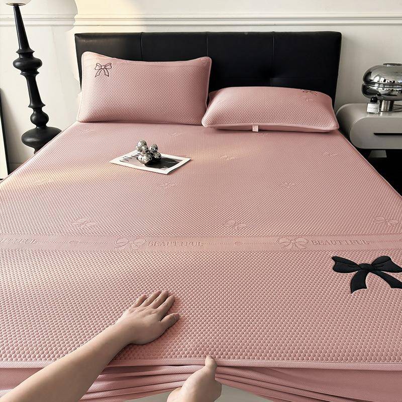 夏季席蝴蝶冰丝豆豆空调aisikai席儿童软凉席三件结套床床席笠款