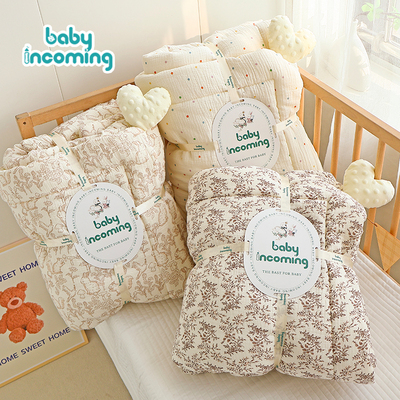 安抚豆豆绒婴儿纱布被子四季通用