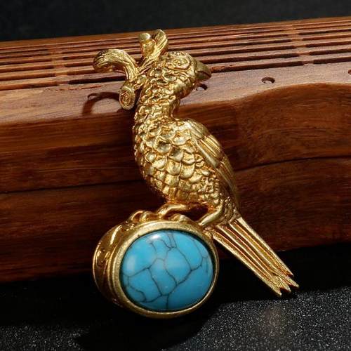 适用尼泊尔手工纯铜密宗护法鹧鸪鸟金翅降魔杵吊坠 佛像项坠a0047