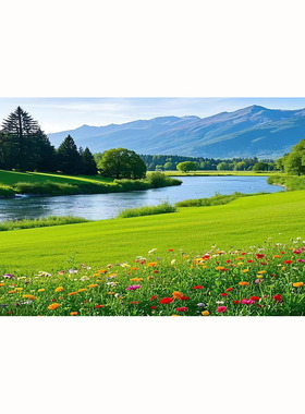 高清自粘贴墙海报画自然风景画客厅房间卧室宿舍装饰定制遮丑贴画