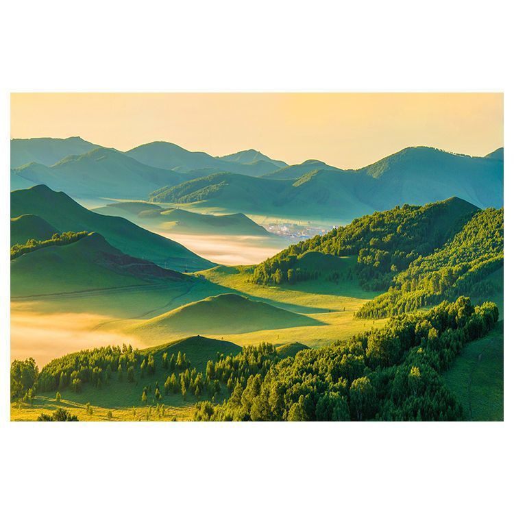 高清治愈山水风景自粘墙贴画客厅办公室主播直播背景壁画装饰贴纸