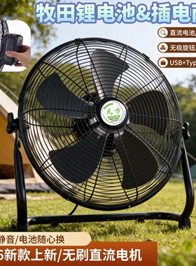锂电池风扇21V工具电池多品牌换电户外风扇无刷工业充电插电两用
