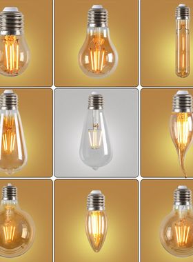 led爱迪生仿钨丝节能ST64复古怀旧E27创意艺术暖黄光龙珠酒吧灯泡
