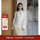 LYNEE 立领微透白色上衣 新中式 东方栀白 蚕丝混纺重工国风衬衫