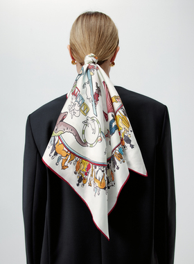 【明星同款】LYNEE  乐园方巾  100真丝围巾 丝巾 60cm*60cm