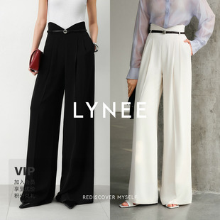 春夏简约百搭黑白西裤 LYNEE V腰头高腰阔腿裤 郁金香 TORIL