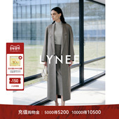 意大利进口nobility羊毛长西装 LYNEE 黑标静奢 灰色廓形长风衣