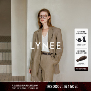 高级简约通勤夏季 老钱风松弛感 外套 意大利进口亚麻西装 LYNEE