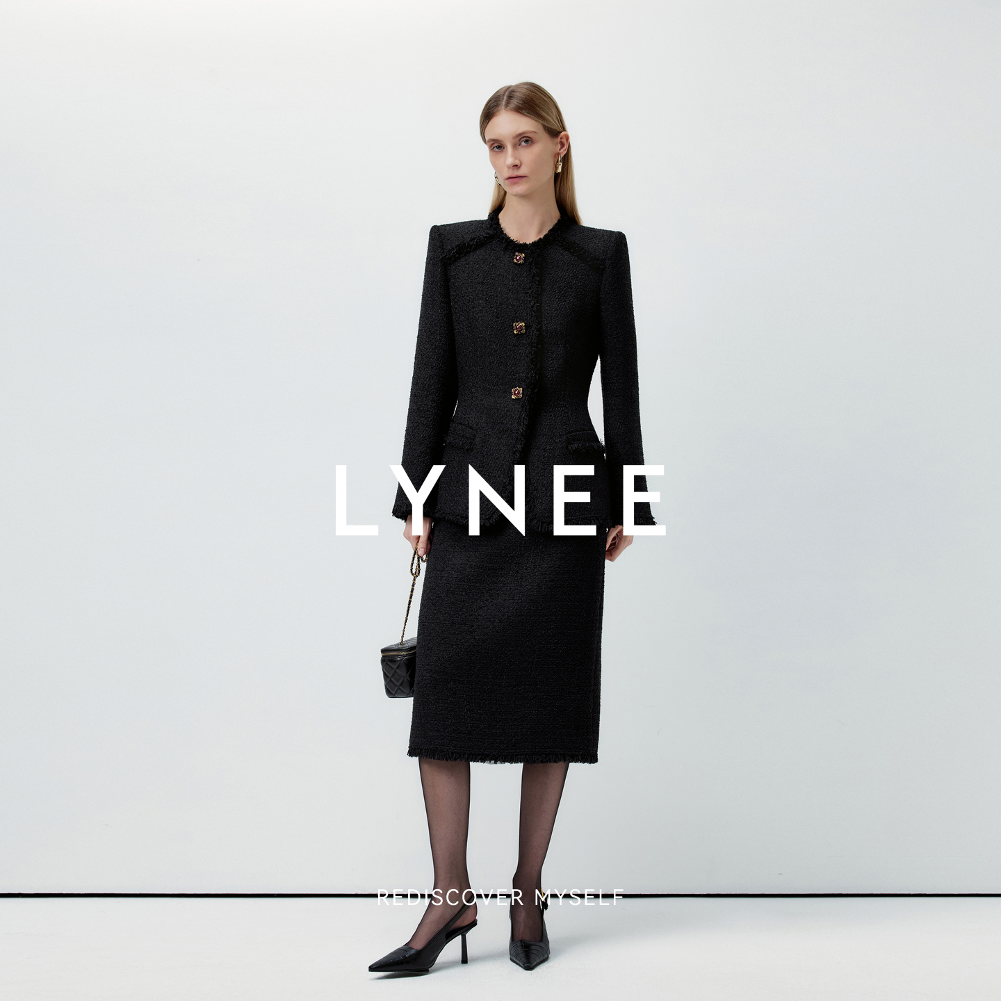 LYNEE x TORIL【午夜巴黎】翘肩收腰香风外套/直筒半身裙时尚套装