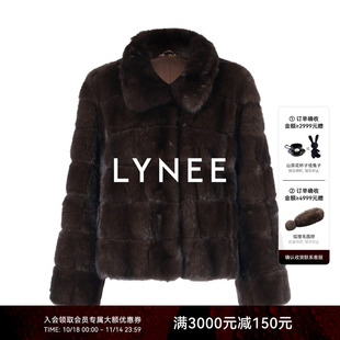 貂皮皮草 黑金紫貂皮毛一体外套女2025秋冬新款 LYNEE 巴黎暮色