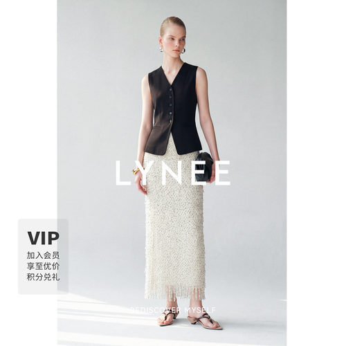 LYNEE波尔卡波点流苏设计感半裙