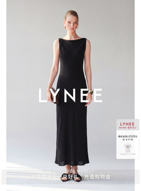 LYNEE【经典小黑裙】优雅通勤黑色醋酸连衣裙显高显瘦红色长裙子