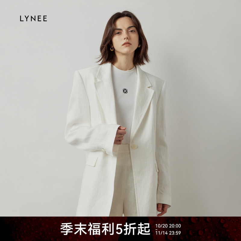 【福利】LYNEE 亚麻松紧短裤/平驳领亚麻西装  时尚套装