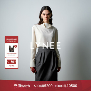 Row风百搭套头打底衫 LYNEE 上衣 醋酸高领花式 内搭叠穿女 奶昔