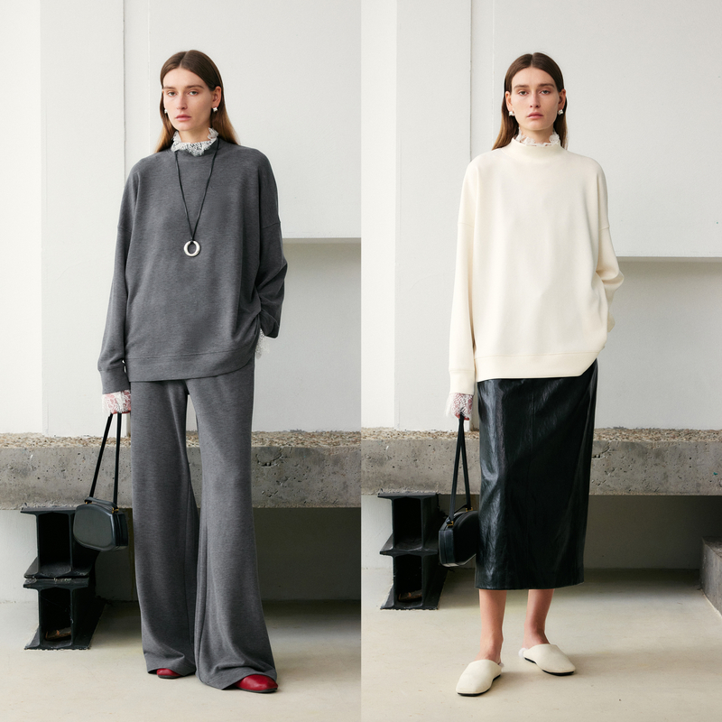 空气层泡芙超柔软蕾丝拼接卫衣